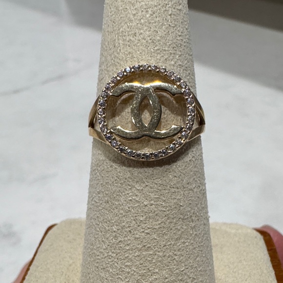 Gold and Silver Ring with Crystal Accents